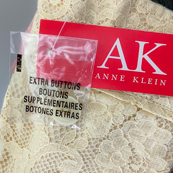 AK Anne Klein | Lace | Ivory | Button Down | Cardigan Jacket | - Picture 5 of 13